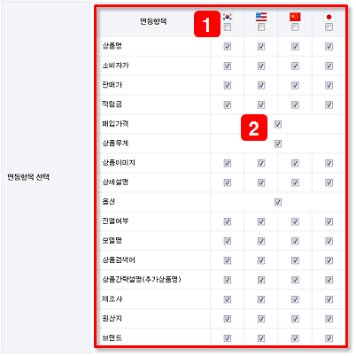 상품연동항목선택기능업그레이드